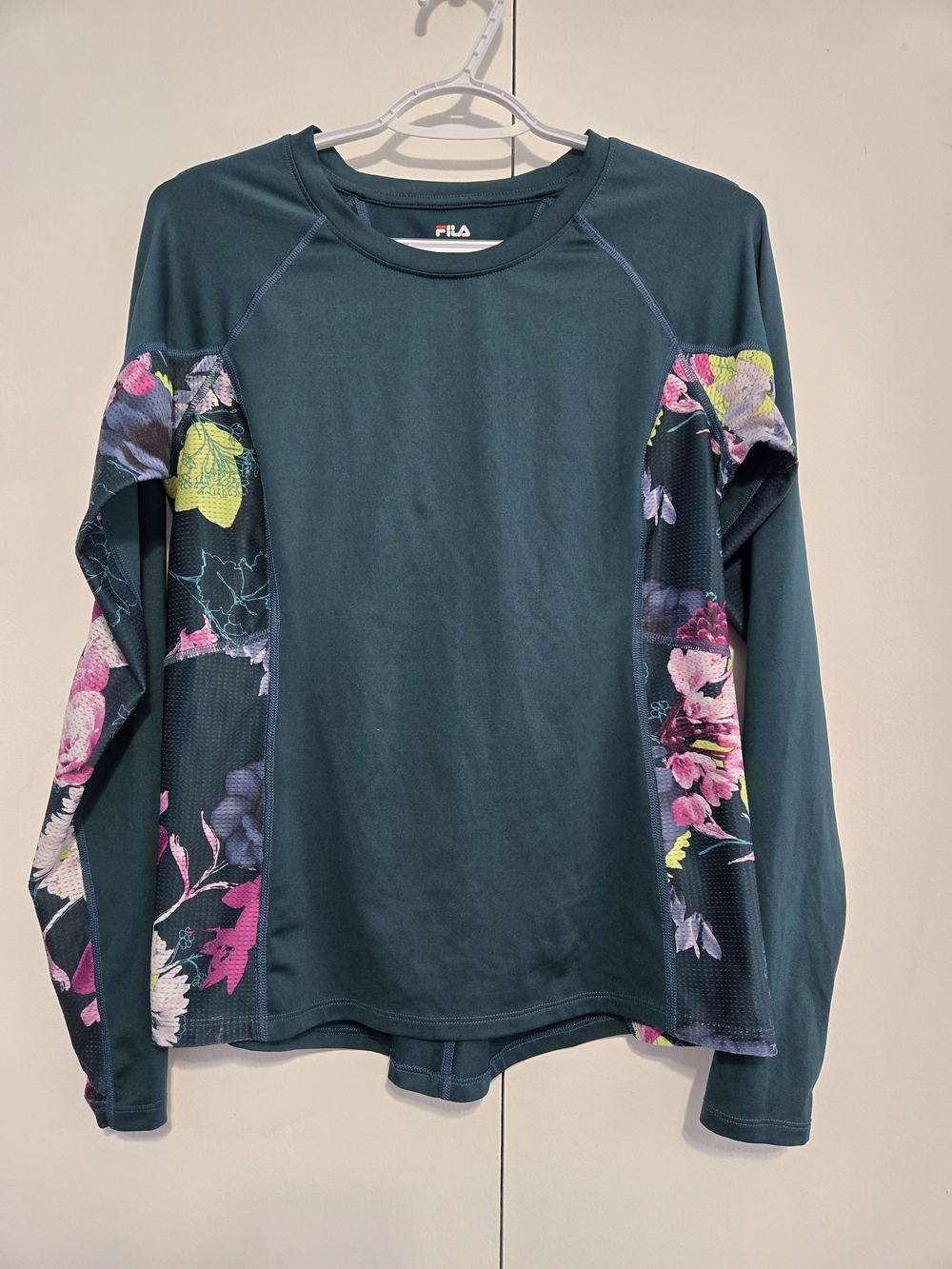 FILA Sport Floral Performance Long Sleeve Athletic Top Women's Medium